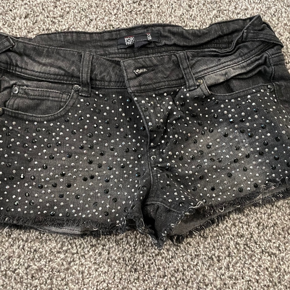 Black sparkle Jean shorts